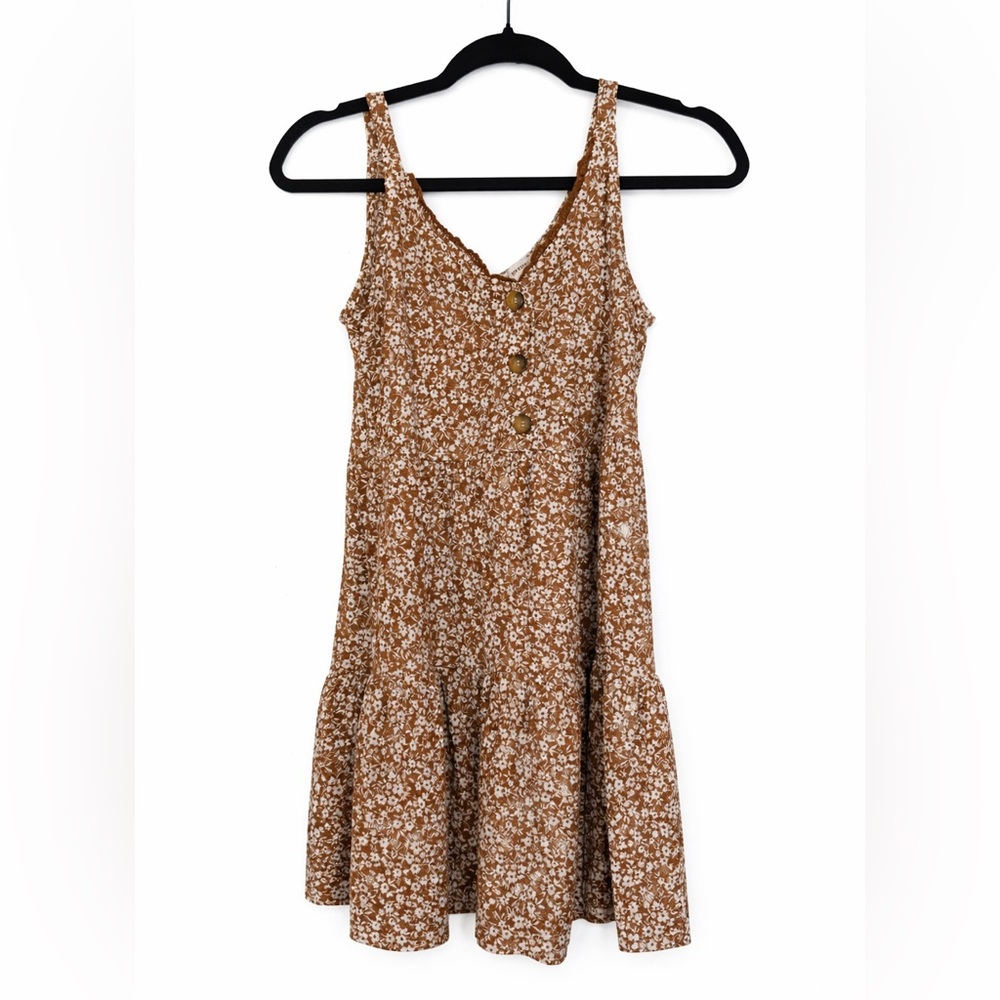 BLU PEPPER BROWN AND WHITE DRESS SMALL - Picture 1 of 3